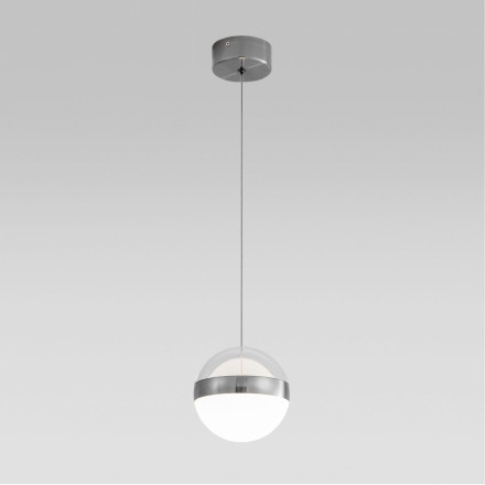 Подвес 5037/12L L-VISION Odeon Light никель/прозрачн/молочный/металл/акрил Подвес LED 12W 4000K 600лм RONI