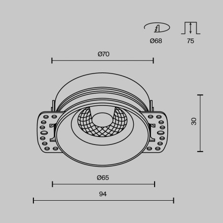 Встраиваемый светильник Technical DL101-GU10-TRS-W Maytoni Technical Downlight Flint Белый GU10 0