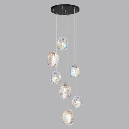 Люстра каскадная 5039/7 MODERN Odeon Light черный/перламутровый/металл/стекло Люстра каскадная G9 7*40W MUSSELS
