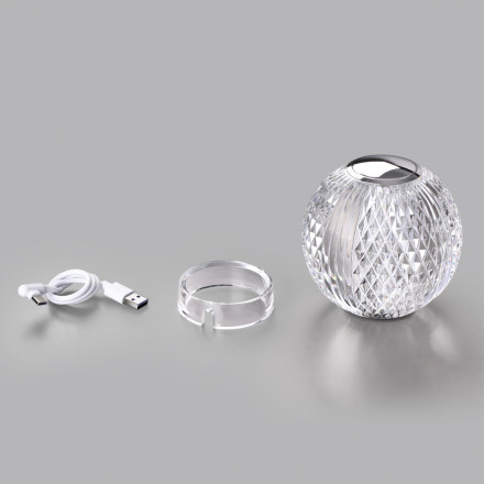 Настольный светильник 5007/2TL L-VISION Odeon Light хром/металл/акрил Настольный светильник LED 2W 4000K 200лм CRYSTAL
