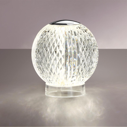 Настольный светильник 5007/2TL L-VISION Odeon Light хром/металл/акрил Настольный светильник LED 2W 4000K 200лм CRYSTAL