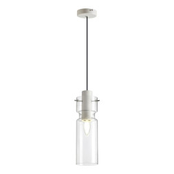 Подвес 5057/1B PENDANT Odeon Light белый/прозрачный/металл/стекло Подвес E27 1*40W SCROW
