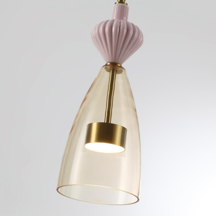 Подвес 5045/12LC L-VISION Odeon Light античн.бронза/янтарный/металл/стекло/керамика Подвес LED 12W 4000К 1400Лм PALLETA