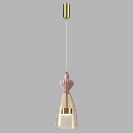 Подвес 5045/12LC L-VISION Odeon Light античн.бронза/янтарный/металл/стекло/керамика Подвес LED 12W 4000К 1400Лм PALLETA