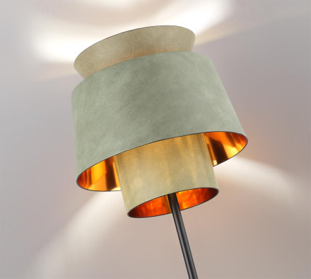 Торшер 4992/1FA PENDANT Odeon Light черный/зеленый/золотой/металл/экокожа Торшер E27 1*60W KRESSA