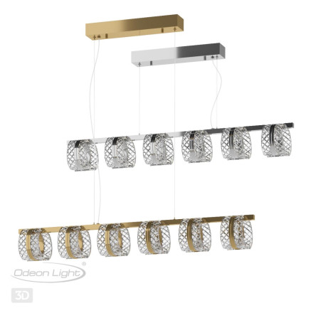 Люстра 5029/40L L-VISION Odeon Light хром/металл/акрил Люстра LED 40W 4000K 2453лм MIRAGE