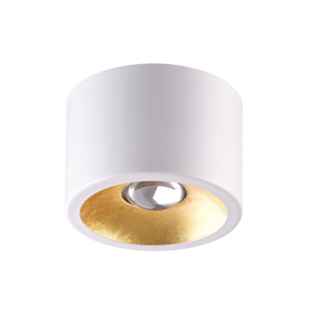 Потолочный накладной светильник 6668/1CL HIGHTECH Odeon Light белый с золотым фольг-м LED GU10 1*7W 220V GLASGOW