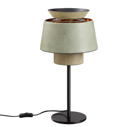 Настольная лампа 4992/1TA PENDANT Odeon Light черный/зеленый/золотой/металл/экокожа E27 1*60W KRESSA