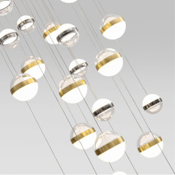 Люстра каскадная 5037/232L L-VISION Odeon Light ант.бронза/никель/прозрачн/молочный/металл/акрил LED 232W 4000K 11250лм RONI