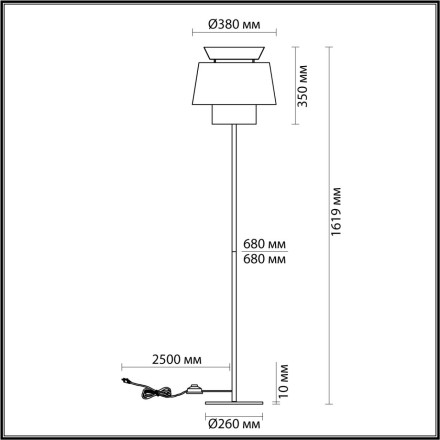 Торшер 4992/1F PENDANT Odeon Light черный/бежевый/терракотовый/золотой/металл/экокожа E27 1*60W KRESSA