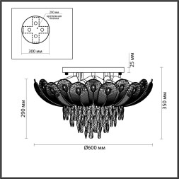 Люстра потолочная 5048/11 HALL Odeon Light золото/прозрачный/янтарный/металл/хрусталь/стекло Люстра E14 11*40W PAROTI