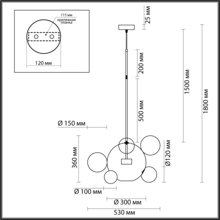 Подвесной светильник Bubbles 4802/12LB Odeon Light