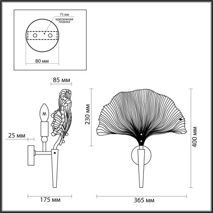 Бра Ventaglio 4870/1W Odeon Light