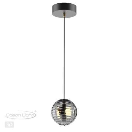 Подвес 5041/12L L-VISION Odeon Light черный/золото/дымчатый/металл/стеко Подвес LED 12W 4000К 1526Лм TRONI