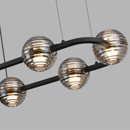 Люстра 5041/60LA L-VISION Odeon Light черный/золото/дымчатый/металл/стеко Люстра LED 60W 4000К 1526Лм TRONI