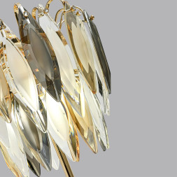 Настольная лампа 5068/3T HALL Odeon Light золото/дымчат./янтарн./матовый белый/металл/хрусталь E14 3*40W VILNA