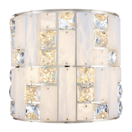 Бра 5072/28WL HALL Odeon Light золото/прозрачный/белый/металл/хрусталь/алебастр Бра LED 15W 3700K CROSSA