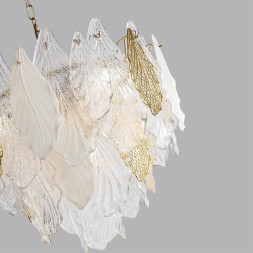 Люстра 5052/8 HALL Odeon Light золото/белый/прозрачный/металл/стекло/фарфор/металл Люстра E14 8*40W LACE