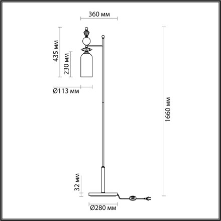 Торшер Bizet 4893/1F Odeon Light