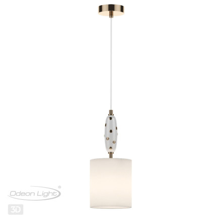 Подвес 5423/1 MODERN Odeon Light EXCLUSIVE золотой/молочный/белый/металл/керамика/ткань Подвес E14 1*40W POLLEN