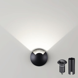 Встраиваемый грунтовый светильник 6662/1GL NATURE Odeon Light черный/металл IP67 LED 3W 4000K 12V/24V WALD