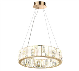 Люстра 5072/60L HALL Odeon Light золото/прозрачный/белый/металл/хрусталь/алебастр Люстра LED 60W 3700K CROSSA