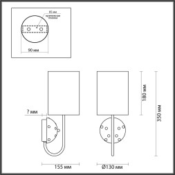Бра 5424/1W MODERN Odeon Light EXCLUSIVE золотой/черный/белый/металл/керамика/ткань Бра E14 1*40W POLLEN