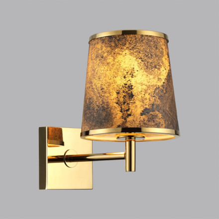 Настенный светильник 5064/1W MODERN Odeon Light античн.бронза/серо-беж./металл/натуральный камень &quot;шпон&quot; Бра E27 LED 1*10W BERGI
