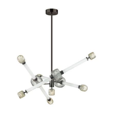 Люстра 5427/54CL L-VISION Odeon Light EXCLUSIVE черный хром/белый/дымчатый/коньячный/металл/стекло/акрил LED 54W 3000K KLIFF