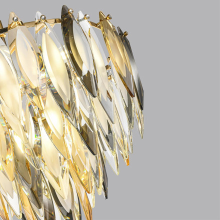 Люстра 5068/9 HALL Odeon Light золото/дымчат./янтарн./матовый белый/металл/хрусталь Люстра E14 9*40W VILNA