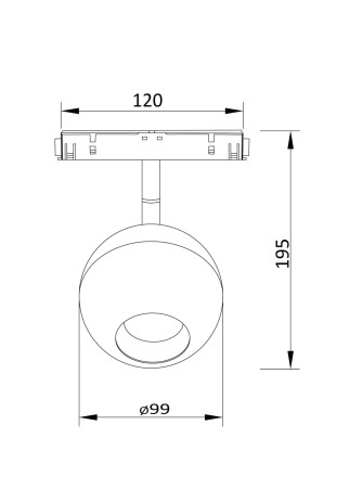 Трековый светильник Technical TR028-2-15W3K-B Maytoni Technical Магнитная трековая система S35 Ball Черный LED 3000