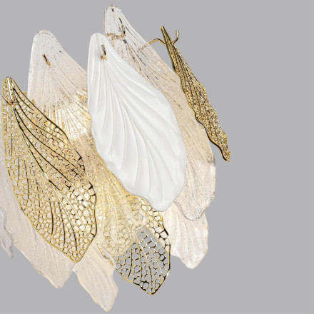 Бра 5052/3W HALL Odeon Light золото/белый/прозрачный/металл/стекло/фарфор/металл Бра E14 3*40W LACE