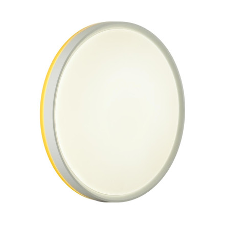 Настенно-потолочный светильник 7709/DL COLOR Sonex пластик/белый/желтый LED 48Вт 4000К D420 IP43 KEZO YELLOW