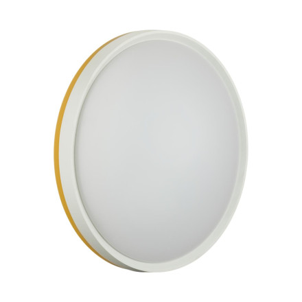Настенно-потолочный светильник 7709/DL COLOR Sonex пластик/белый/желтый LED 48Вт 4000К D420 IP43 KEZO YELLOW