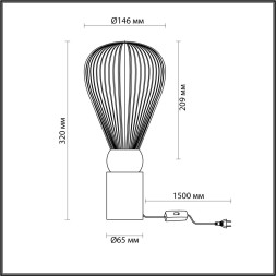 Интерьерная настольная лампа Elica 5418/1T Odeon Light