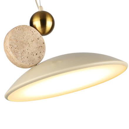 Подвесной светильник 6625/20L HIGHTECH Odeon Light беж/золотой/металл/травертин/акрил IP20 LED 20W 3000K 220V TRAVERTINO