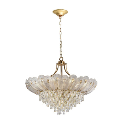 Люстра 5048/16 HALL Odeon Light золото/прозрачный/янтарный/металл/хрусталь/стекло Люстра E14 16*40W PAROTI