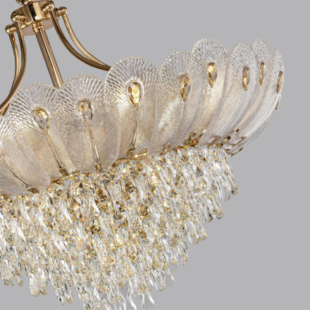 Люстра 5048/16 HALL Odeon Light золото/прозрачный/янтарный/металл/хрусталь/стекло Люстра E14 16*40W PAROTI