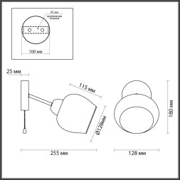 Бра 5650/1W COMFI Lumion белый, золотой Бра E27 1*60W 220V ODELL