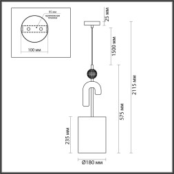 Подвес 5410/1A MODERN Odeon Light EXCLUSIVE черный матов./серый/металл/полирезин/ткань Подвес E14 1*40W BAGEL
