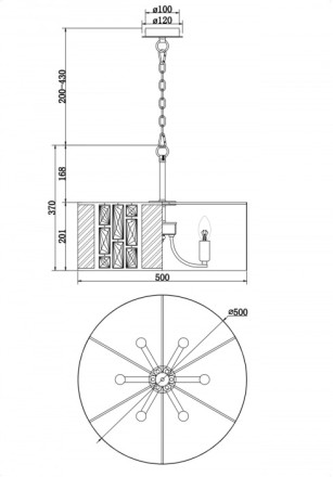 Подвесная люстра Mercurio MOD028PL-06CH Maytoni