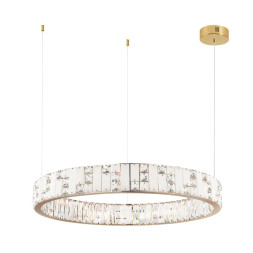 Люстра 5072/100L HALL Odeon Light золото/прозрачный/белый/металл/хрусталь/алебастр Люстра LED 100W 3700K CROSSA