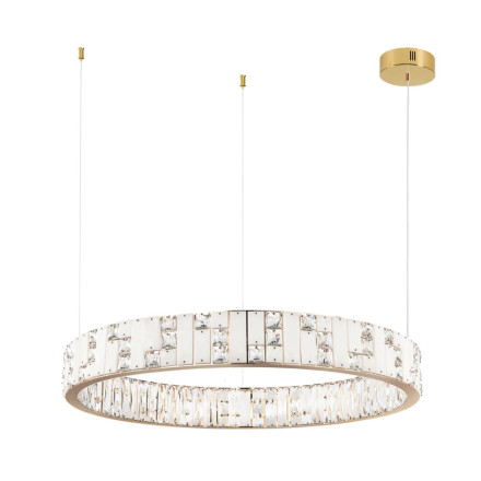 Люстра 5072/100L HALL Odeon Light золото/прозрачный/белый/металл/хрусталь/алебастр Люстра LED 100W 3700K CROSSA