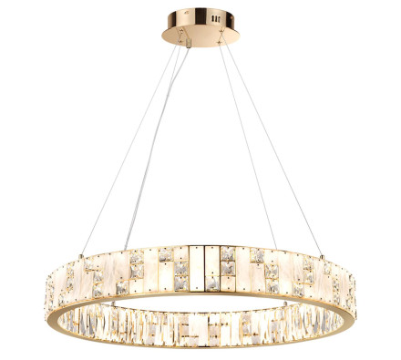 Люстра 5072/100L HALL Odeon Light золото/прозрачный/белый/металл/хрусталь/алебастр Люстра LED 100W 3700K CROSSA