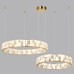 Люстра 5072/100L HALL Odeon Light золото/прозрачный/белый/металл/хрусталь/алебастр Люстра LED 100W 3700K CROSSA