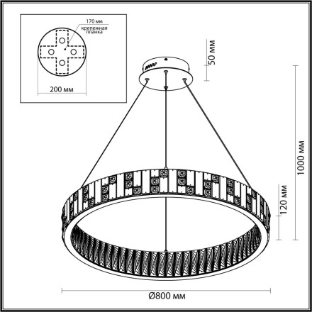 Люстра 5072/100L HALL Odeon Light золото/прозрачный/белый/металл/хрусталь/алебастр Люстра LED 100W 3700K CROSSA