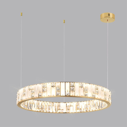Люстра 5072/100L HALL Odeon Light золото/прозрачный/белый/металл/хрусталь/алебастр Люстра LED 100W 3700K CROSSA
