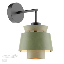 Бра 4992/1WA PENDANT Odeon Light черный/зеленый/золотой/металл/экокожа Бра E14 1*40W KRESSA