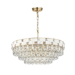 Люстра 5076/21 HALL Odeon Light золото/прозрачный/белый/металл/хрусталь/алебастр Люстра E14 21*40W CHESSI