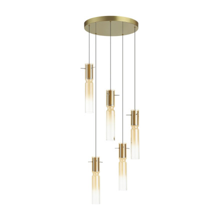 Люстра каскадная 5058/25LA PENDANT Odeon Light золотой/янтарный/металл/стекло Люстра каскадная LED 5*5W 3000K SCROW